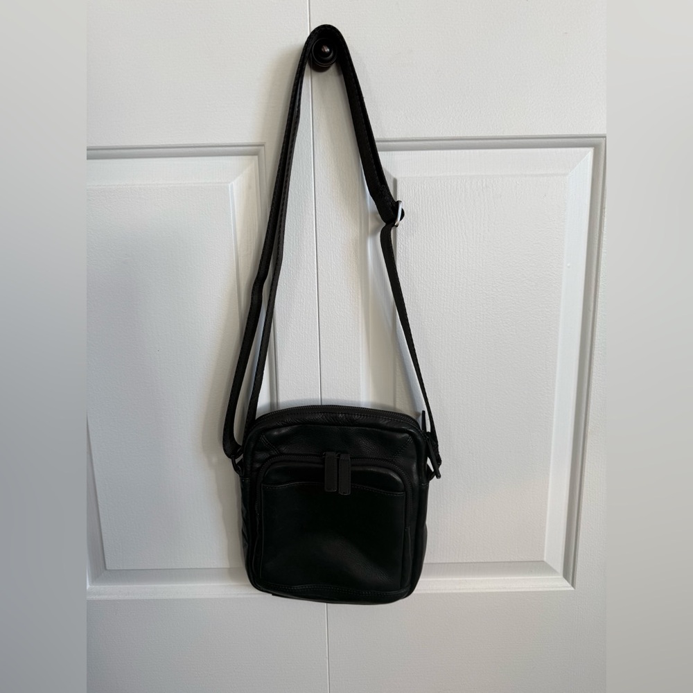 Danier Black Leather Crossbody Bag